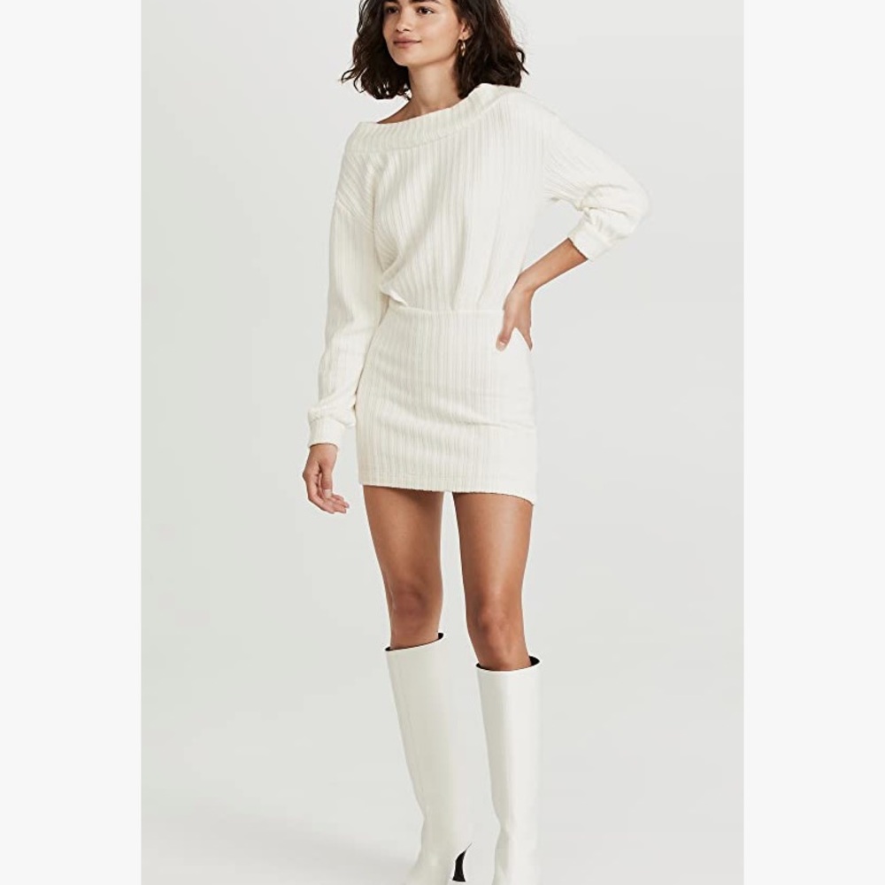 Anthropologie Line & Dot Thea Mini Asymmetrical Long Sleeve Sweater Dress Large